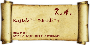 Kajtár Adrián névjegykártya